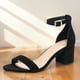 thumbnail image 4 of Sandalias con correa en el Tobillo Likrtyny Tacón Grueso Negro 38, 4 of 9