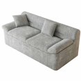 thumbnail image 4 of Muumblus 71" Cloud Boneless Cozy Sofa, Fluffy Upholstered Family Sofa with Removable Cushions, Light Gray Chenille, 4 of 5
