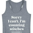 thumbnail image 3 of Instant Message - Sorry, I Can't, I'm Counting Stitches - Women's Racerback Tank Top, 3 of 6
