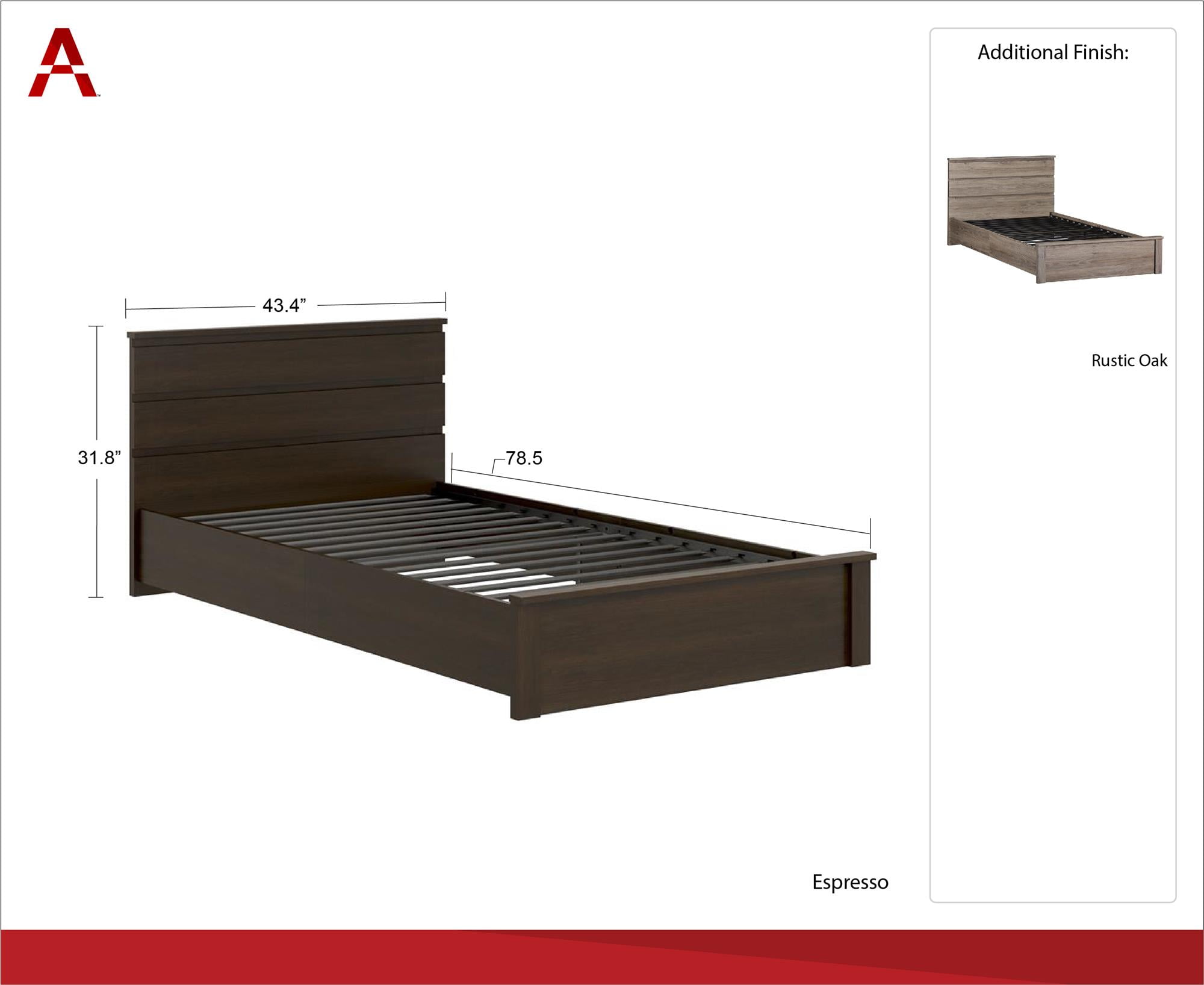 diameter of a twin bed