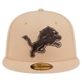 thumbnail image 2 of Men's New Era Tan Detroit Lions Candied Pecan 59FIFTY Fitted Hat, 2 of 6