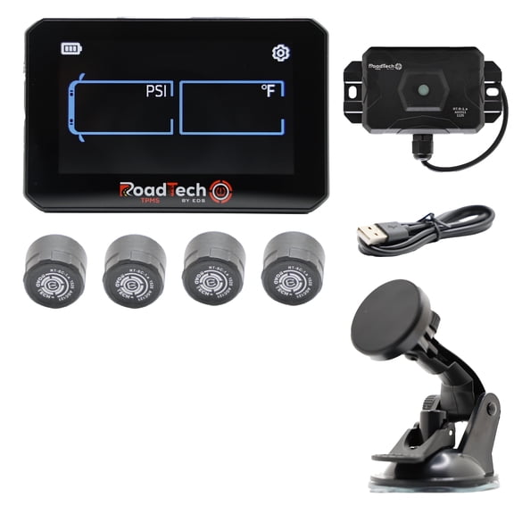 RoadTech TPMS Kit 4-12 Cap Sensors – Tire Pressure Monitoring System for RVs, Trailers Tow Vehicles