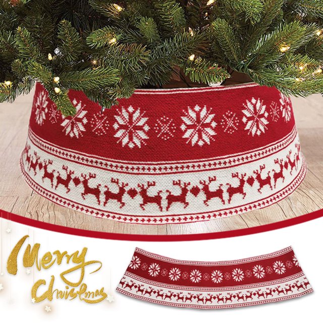 Fiudx Ofertas relámpago Falda de árbol de Navidad de punto de calidad acrílica Delantal Adorno de árbol de Navidad