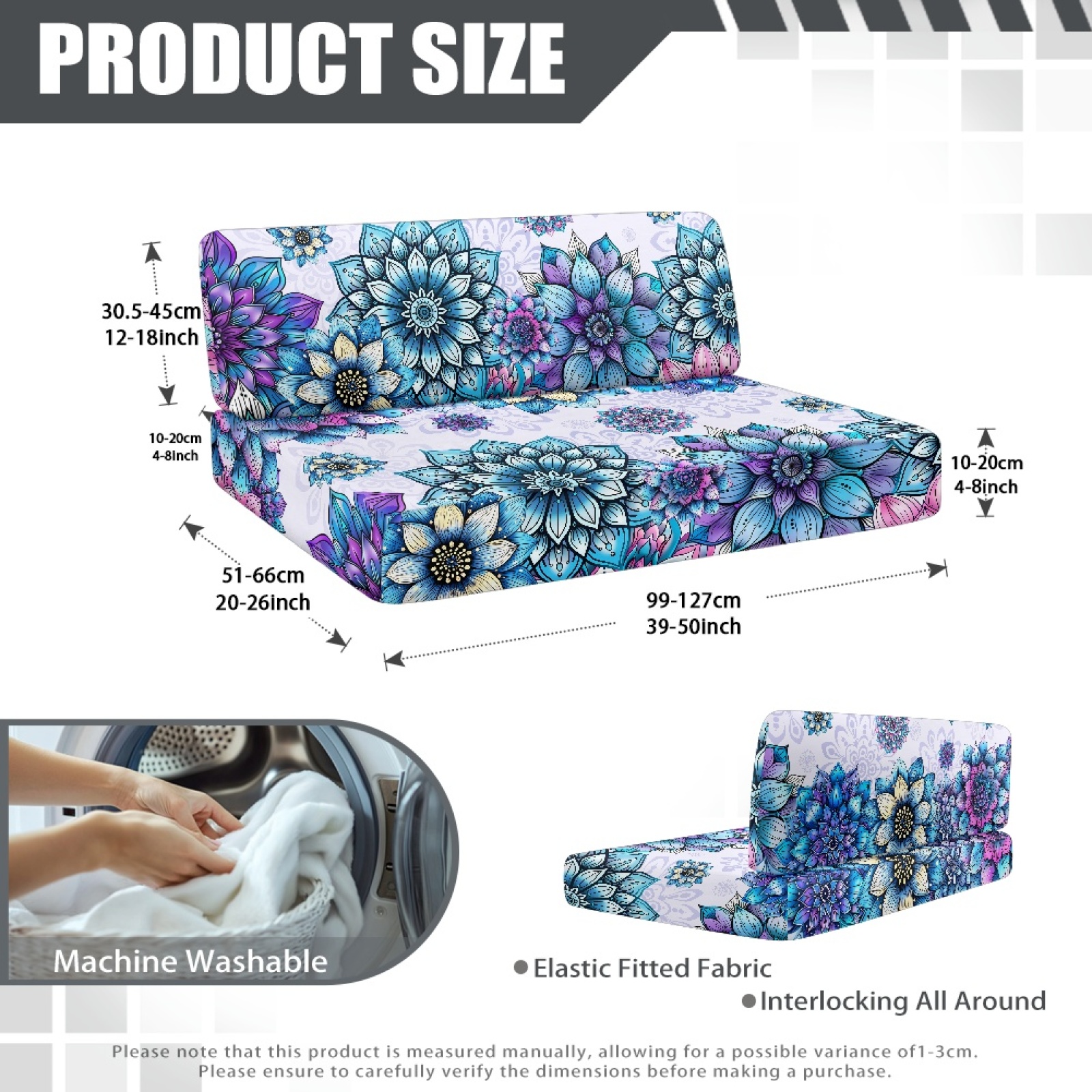 FORUDESIGNS Boho Mandala Flower Print RV Dinette Cushion Covers Wear-Resistan Camper Seat Covers Dinette Booth Stretch RV Couch Cover Include 1 Backrest Covers and 1 Bench Covers
