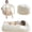 Plush Corded - Beige, variant on Convertible Bean Bag Folds from Lazy Chair to Floor Mattress Bed, Stuffed Floor Sofa Couch Sofa Bed for Boys and Girls, High-Density Foam Filling