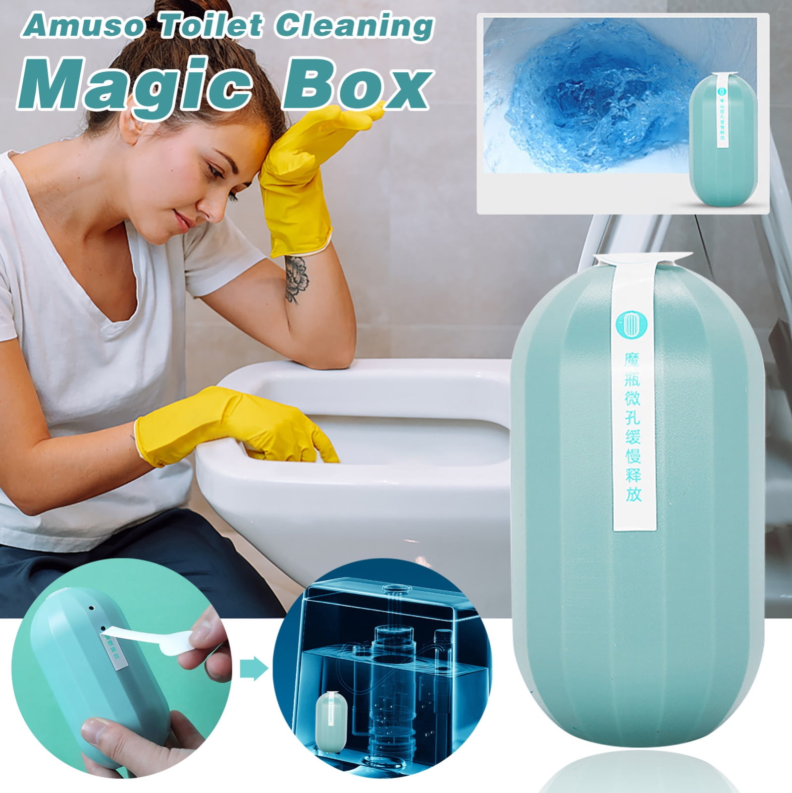 Toilet Bowl Cleaner Brush, Heavy Duty Cleaning Wand with Under The Rim  Scrubber, Non-Slip Handle, Storage Caddy