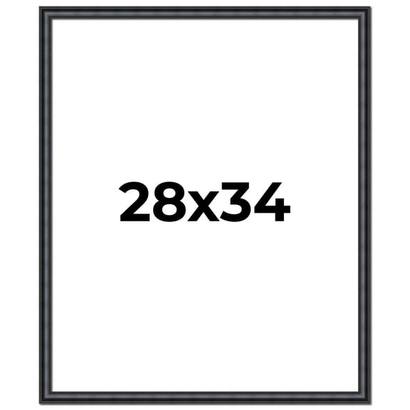 28x34 Frame Black Real Wood Picture Frame Width 1.25 inches | Interior Frame Depth 0.5 inches |