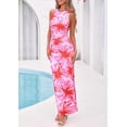thumbnail image 4 of PRETTYGARDEN Womens Summer Wedding Guest Dress Spring Mesh Sleeveless Bodycon Ruched Floral Holiday Maxi Long Dresses, 4 of 8