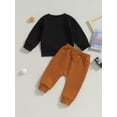 thumbnail image 4 of SUNSIOM Baby Boy Fall Outfits Classic Long Sleeve Clock Print Sweatshirt + Pants Set Toddler Clothes, 4 of 8