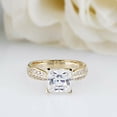 thumbnail image 5 of HeartsAndYou 3.5ct Princess Moissanite Engagement Ring for Women Two Row Round Accent 18k Yellow Gold over Silver, 5 of 9