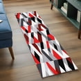 thumbnail image 3 of Abstract Runner Rug for Hallway 2x6ft, Red Black Geometric Modern Design Non Slip Floor Mat Washable Low-Profile Indoor Carpet for Living Room, Bedroom, Dining Room, 3 of 9
