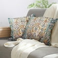 thumbnail image 5 of Boho Throw Pillow Covers 16x16 inch Set of 2 Monaco Rug Persian Carpet Double Sided Pattern Cotton Soft Pillow Case Cushion Cover Bohemian Pillowcase for Couch Sofa Bed Decorative, Green, 5 of 6
