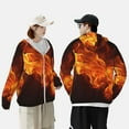 thumbnail image 4 of Gaeub Fiery Orange Flames Energy Men's and Women's UPF 50+ Long-Sleeved Sun Protection Clothing, Fishing Shirt Long Sleeve Zip-XX-Large, 4 of 7