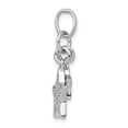 thumbnail image 2 of Simply Starz Sterling Silver Rhodium-plated Black & Clear CZ Star Pendant, 2 of 4