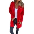 thumbnail image 5 of Women Jacket Windbreaker Style Hooded Drawstring Waist Zippered Pockets Solid Color Zip-up Thermal Long-Sleeved Biking Hiking Workout Spring Fall Winter Coat, 5 of 8