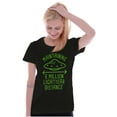 thumbnail image 3 of Funny Antisocial Social Distance UFO Womens Fitted Plus Size Graphic Tee Brisco Brands 2X, 3 of 5