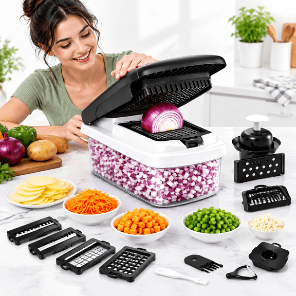 Black/White Compact Stainless Steel & ABS Food for Meal Prep