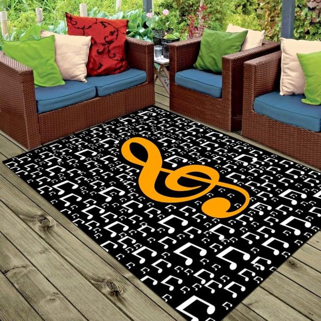 Music Rug, Treble Clef Rug, Rugs for Outdoor, Garden Decor, Garden Carpet, Rugarts, Rugs for Garden (39\u201dx59\u201d)=100x150cm