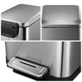 thumbnail image 3 of ATENOW Slim Kitchen Trash Can 13 Gallon Hands-Free Stainless Steel Trash Can with Lid, Step Pedal, Rectangular Trash Bin Wastebasket for Kitchen, Office, Bedroom, Living Room, 3 of 5