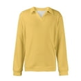 thumbnail image 6 of Kixjoy Men's Polo Shirts Long Sleeve Oversized Polo Shirt Fashion Soild V Neck Knit Sweater Winter Casual Lightweight Sweatshirts for Men, Yellow M, 6 of 7