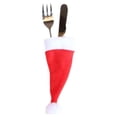 thumbnail image 1 of fastboy Christmas Hat Cap Tableware Cutlery Silverware Holder Pockets Spoon Dinner Case Box Decoration Fork, 1 of 5