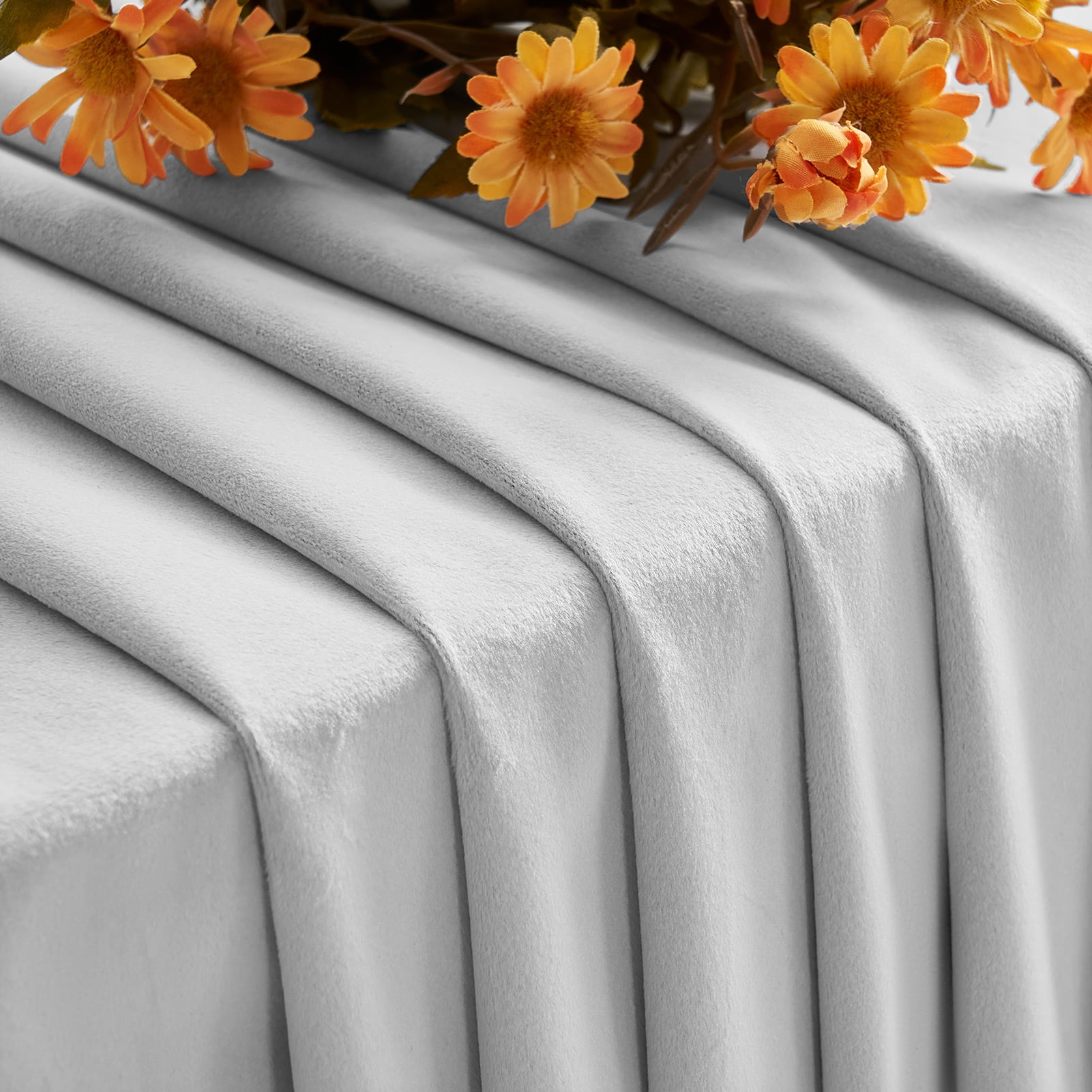 Top Finel 100% Blackout Luxury Velvet Grommet Back Curtains, 52 x 108 inch, 2 Panels,Grey White