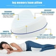 thumbnail image 2 of Leg pillow for side sleeping Elevation blood circulation foam leg pillow for back pain knee surgery recovery,Removable and Washable Cover (1 Pack) White, 2 of 7