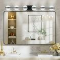 thumbnail image 2 of 2026 Trendy 43" Gold Minimalist LED Bathroom Vanity Light - 6-Light Crystal Sand Acrylic Shade Wall Sconce, Modern Mirror Front Lighting Fixture for Bathroom Decor, 2 of 10