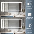 thumbnail image 5 of ANGELES HOME 60x28 inch LED Bathroom Vanity Mirror with Lights, Wall Mounted Lighted Bathroom Mirror with Anti-Fog, 3 Colors Dimmable Touch Lighted Makeup Vanity Mirror, Horizontal/Vertical, 5 of 13