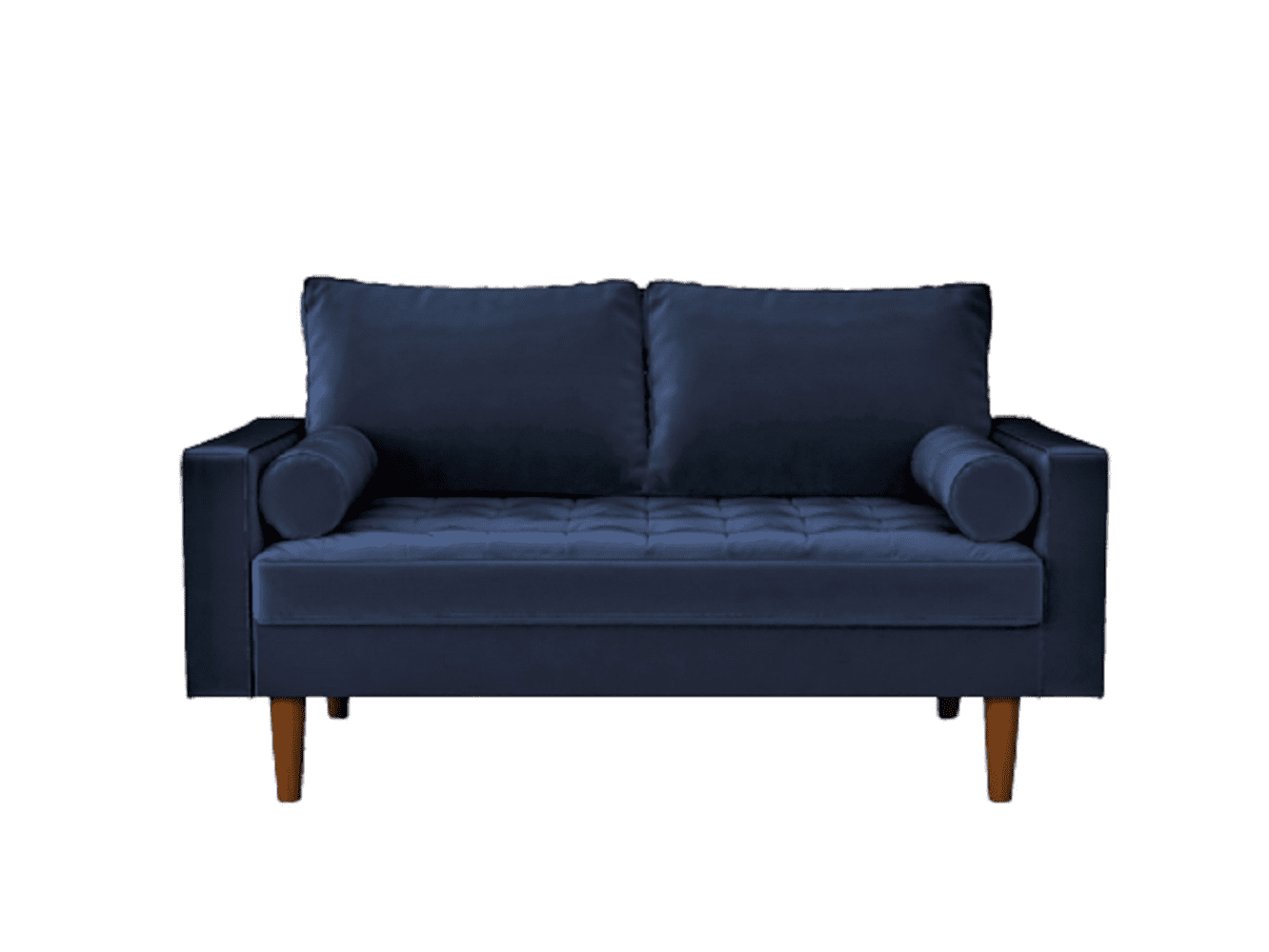 Uspridefurniture Helene 55.87'' Velvet Recessed Arm Loveseat,Blue