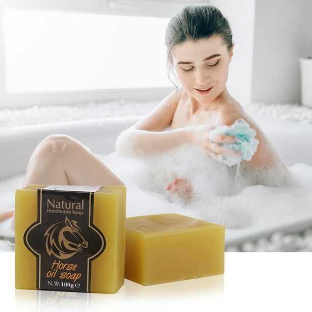 XWSHYW Jabones Barra de Jabón de Aceite de Caballo para Cara y Cuerpo, Eliminador de Manchas Oscuras, Limpieza Profunda, Jabón Natural Hecho a Mano, Suave para Todo Tipo de Hombres y Mujeres.