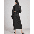 thumbnail image 4 of Womens Casual Button Down Denim Maxi Dress Lapel Long Sleeve Long Jean Dresses with Pockets, 4 of 6
