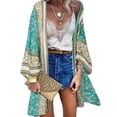 thumbnail image 1 of WISEFIN Women Holiday Bohemia Floral Long Sleeve Cardigan Covers Ups Blouse Tops Size M-5XL, 1 of 2