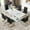 71 Inch Table+6 Black(Silver), variant on JUFU 71" Modern Dining Table Set for 6, Faux Marble Dining Table with White PU Leather Chairs and Silver Legs, Elegant Dining Room Set for Kitchen & Living Room