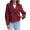 Burgundy, variant on Double Breasted Women Solid Color Casual Crop Trench Coat Lady Office Jacket with Pocket