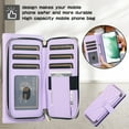thumbnail image 3 of Crossbody Wallet Case for Samsung Galaxy S21 Chain Lanyard & Wrist Hand Strap Case with Card Slots Zipper Pocket Kickstand, Premium PU Leather Magnetic Clasp Shockproof Flip Cover, Purple, 3 of 9