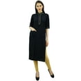 thumbnail image 2 of Bimba Kurta Décontractée à Manches 3/4 Col Mandarin pour Femmes, 2 of 8