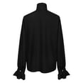 thumbnail image 3 of Hpapadks Shirts for Men Gothic Lace Stand Collar Long Sleeve Fold Blouse Solid Button Down Mens Dress Shirts Black L, 3 of 4