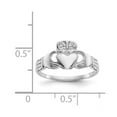 thumbnail image 2 of Finest Gold 14K White Gold Polished Claddagh Ring - Size 6, 2 of 3
