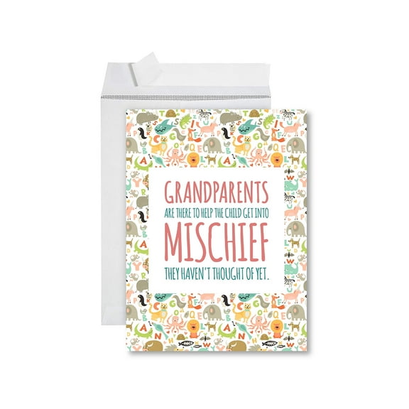 Koyal Wholesale Funny National Grandparents Day Jumbo Card, Grandparents and Mischief ,Card for Grandma, 1-Pack