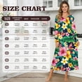 thumbnail image 7 of SEANATIVE Long Sleeve Nightgown for Women Elegant Button Front Pajama Dress Ankle-Length Cozy Soft Sleepwear Bedtime Outfits for Bedroom Home Hotel, XL, Tropical Frangipani Flower Leaf, 7 of 7