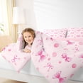 thumbnail image 3 of Erosebridal Girly Bowknot Kids Full Size Comforter Sets, Cycle Polka Dots Bedding Sets, Pink Reversible, 3 Pieces, 3 of 6