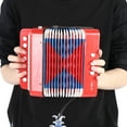 thumbnail image 4 of Acordeón pequeño de 7 teclas y 2 bajos para niños, instrumento musical educativo, juguete rítmico (rojo), 4 of 14