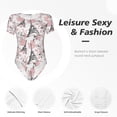 thumbnail image 4 of Rateoe Paris Printed Women Rash Guard Short Sleeve,Tummy control Swimsuit Surfing Swimsuit Bathing Suit Short-sleeved Onesie UPF 50+ -Small, 4 of 7