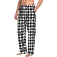 thumbnail image 2 of Xecao Black Tartan Plaid Men's Straight Lounge Pajama Pants: The Ultimate in Comfortable Sleepwear, 2 of 9
