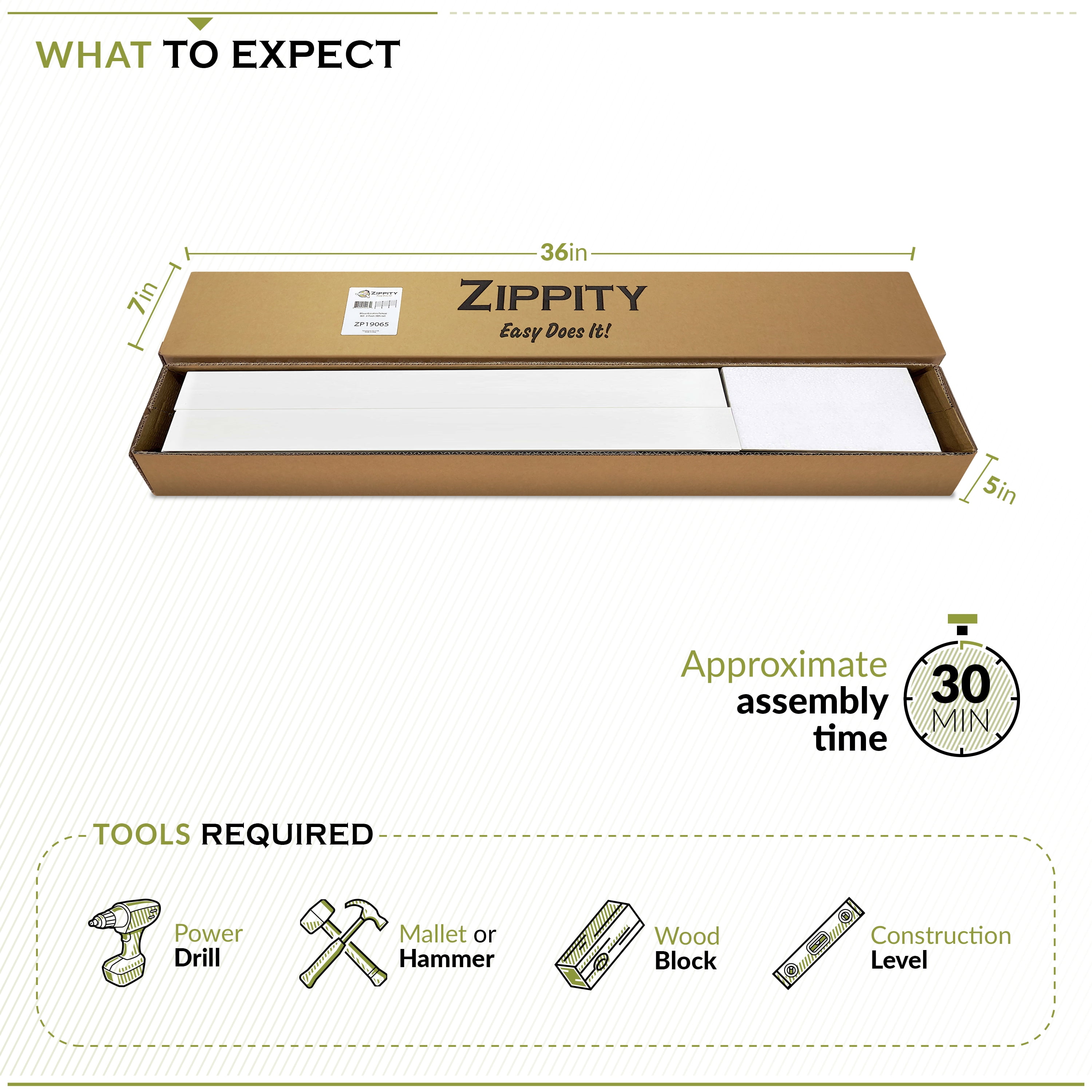 Zippity Outdoor Products No-Dig White Vinyl Maui Garden Fence Kit