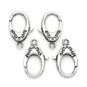 DIY Large Lobster Claw Clasp Set, 4 piece, Silver Finish