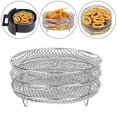 thumbnail image 1 of Rejilla para freidora de aire de 3 niveles Bandeja de cocción de acero inoxidable Pinchos Rejilla para barbacoa TUNC Sencillez, 1 of 5