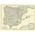 thumbnail image 3 of Sayer 18x15 Black Modern Framed Museum Art Print Titled - Kingdoms Spain Portugal - Sayer 1790, 3 of 5