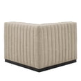 thumbnail image 4 of Modular Sofa Corner Chair, Beige Black, Fabric, French Living Lounge Cafe Lobby Hospitality Restaurant, Modern Contemporary HB33757, 4 of 6
